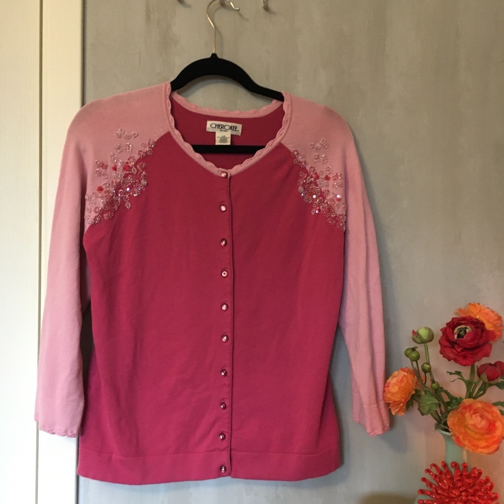Cardigan with beaded embellishments